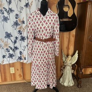 Floral Patterned Long Sleeve Dress